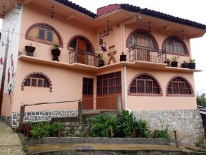 ein Haus mit Balkonen und Pflanzen darauf in der Unterkunft Hotel Cuaupatanini in Xocoyolo + 22 Fotos