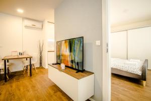 ブラチスラヴァにあるCentral apartments by Koveeのリビングルーム(薄型テレビ付)
