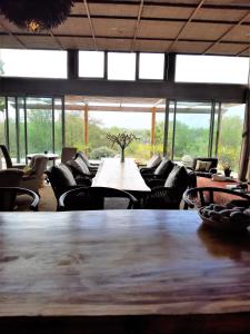 a large room with couches and a table with a tree on it at Forest Nature Spa in The Crags