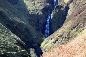 a waterfall on the side of a mountain at Annandale Arms Hotel in Moffat +56 photos
