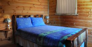 Postel nebo postele na pokoji v ubytování Minnow cabins Lower Beulah