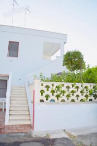 リド・マリーニにあるCasa Vacanza BERMUDAの階段と植物のある白い家