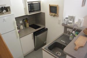 a small kitchen with a sink and a refrigerator at St CYPRIEN C20 in San Ciprianu