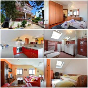 quatro imagens diferentes de uma cozinha e uma sala de estar em NENA em Zadar