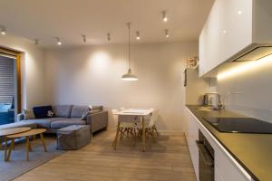 Köök või kööginurk majutusasutuses Nadmorski Dwor Wood Apartment