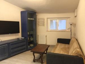 uma sala de estar com um sofá e uma televisão em Apartamento Mañueta em Pamplona
