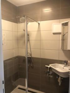 a bathroom with a shower and a sink at Apartment NECA in Lovište +14 photos