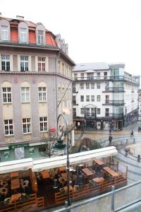 Nespecifikovaný výhled na destinaci Karlovy Vary nebo výhled na město při pohledu z penzionu