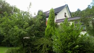 une maison avec des arbres devant elle dans l'établissement Cilbrwyn, à Swansea