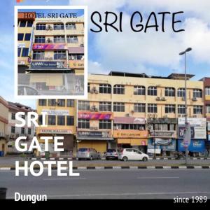 un collage de dos fotos de un hotel en Sri Gate Hotel en Dungun