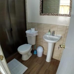 a bathroom with a toilet and a sink at Doña Francisca in Arica