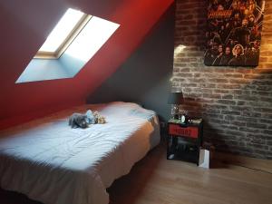 Katil atau katil-katil dalam bilik di Logis la Rotourelle