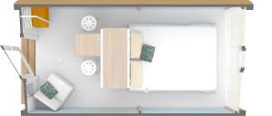 a floor plan of a small room with furniture at Camping Fontana delle Rose in Mattinata