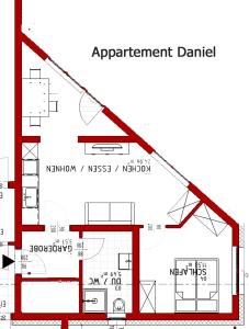 Plan piętra w obiekcie Zugspitzappartements