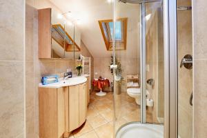 Koupelna v ubytování Hotel Franziska