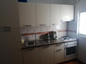 Kuchyň nebo kuchyňský kout v ubytování Apartmani Island
