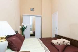 Posteľ alebo postele v izbe v ubytovaní Great one bed on Mykhaylovskaya str