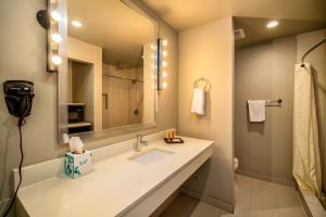 a bathroom with a sink and a mirror at Crescent Bay Inn in Laguna Beach