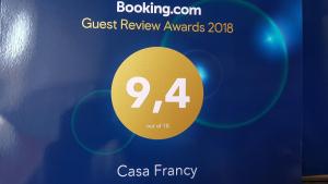 Certifikát, hodnocení, plakát nebo jiný dokument vystavený v ubytování Casa Francy a 5min da Marzamemi