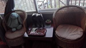A seating area at Cafe Beyond and Guest House