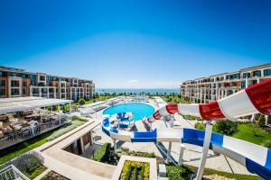 a view of a water park with a roller coaster at Premier Fort Cuisine - Full Board in Sunny Beach
