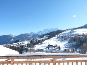 コンブルーにあるTERRESENS - Les Fermes du Mont-Blancの雪山と町の景色