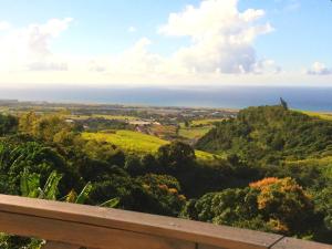 a view of the ocean from the top of a hill at villa cocotiers in Sainte-Marie