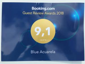 Certifikát, hodnocení, plakát nebo jiný dokument vystavený v ubytování Blue Acuarela