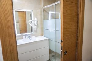 Koupelna v ubytování Hotel Lidar
