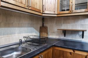 A kitchen or kitchenette at KTW Spodek Apartment