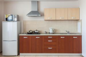 a kitchen with a refrigerator, stove, sink and dishwasher at Complex Comfort in Minsk