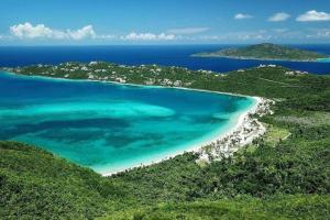 an aerial view of a beach in the ocean at Little Indigo Apartments in Mafolie