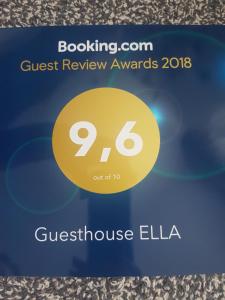 Certifikát, ocenenie alebo iný dokument vystavený v ubytovaní Guesthouse Ella