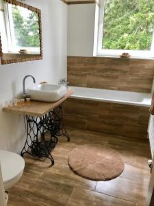 Koupelna v ubytování Apartmány Gryf Harrachov
