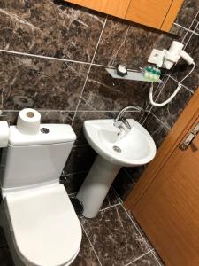 a bathroom with a toilet and a sink at Ottoman's Pearl Hotel in Istanbul