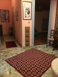 a living room with a red rug on the floor at FRONTE PO in Turin