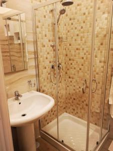 a bathroom with a shower and a sink and a shower at Dimora Ruggiero in Naples