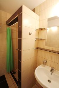 Un baño con lavabo, inodoro y espejo. en Apartmani Kovacevic, en Zlatibor 31 fotos más