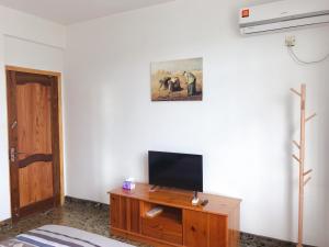 TV a/nebo společenská místnost v ubytování Taining Happy Stone Duplex Apartment