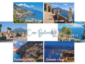 a collage of pictures of cities and towns at Casa Bellavista in Furore