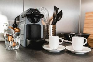 Príslušenstvo na prípravu kávy alebo čaju v ubytovaní Studio am Hügel