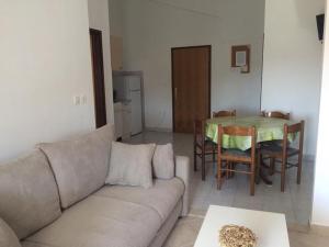 a living room with a couch and a table at Apartments Paladina in Mandre +20 photos