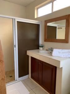 a bathroom with a sink and a mirror at City Home Tahiti in Papeete +25 photos