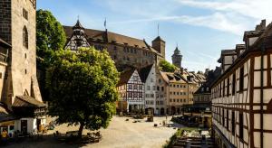 En generell vy över Nürnberg eller utsikten över staden från hotellet