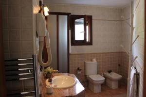a bathroom with a sink and a toilet at Apartamentos Rurales Rosendo: "Suite Veleta" in Capileira