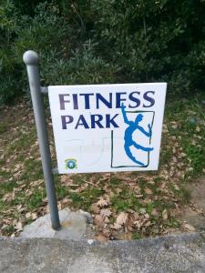a sign that says fitness park with a man on it at Apartment Tomic A-5 in Lovran