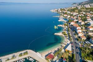 an aerial view of a beach and the ocean at Villa Toni in Dugi Rat