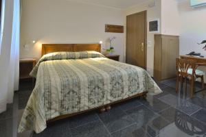 1 dormitorio con cama y escritorio en Hotel Italia, en Sacile