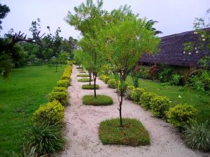 Jardí fora de Alofa Beach Bungalows