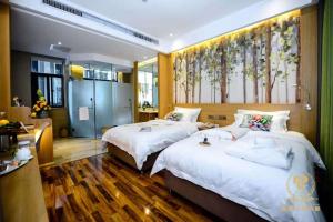 Letto o letti in una camera di Yun'an Huidu Hotel